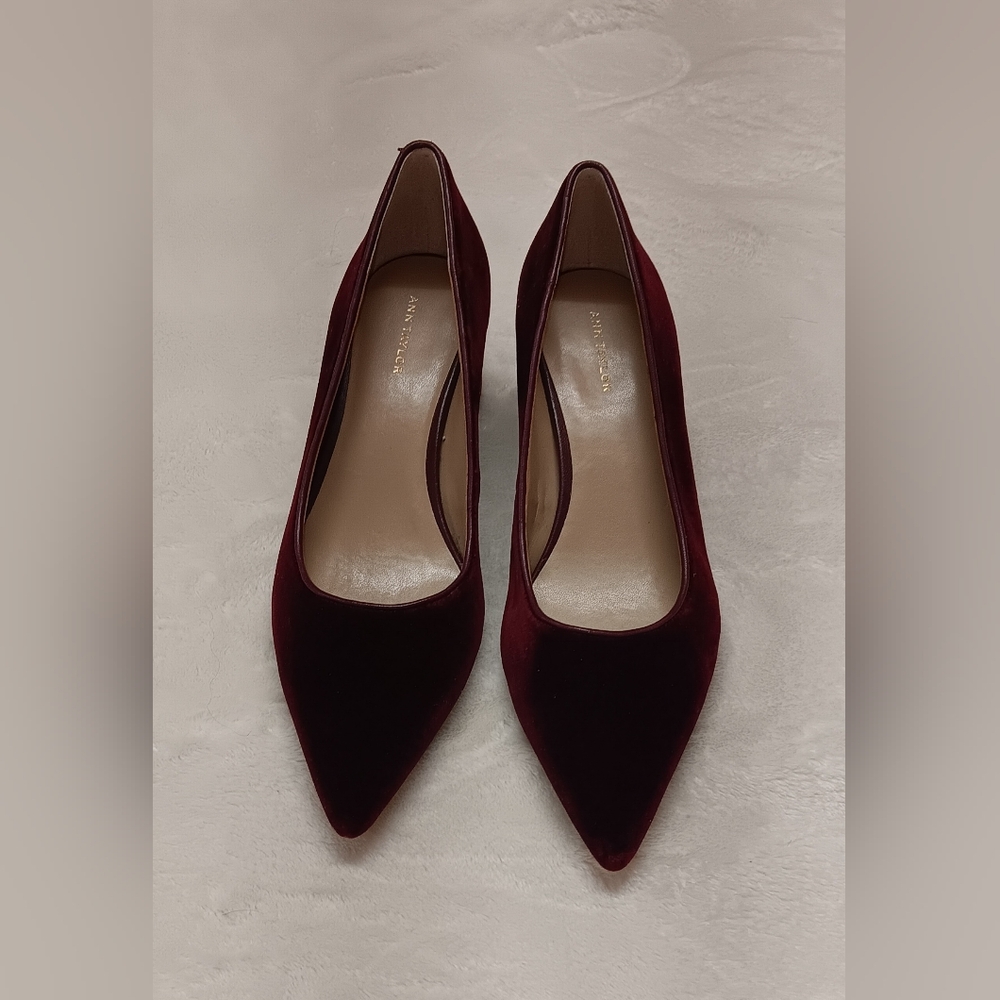 Elegant Burgundy Velvet Women's Shoes